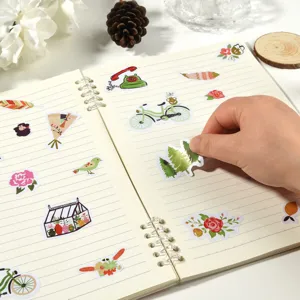 Flat sheet gold-stamping decorative stickers, cute DIY journal cartoon sticker for kids crafts.