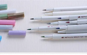 Metallic brush pens set, colorful marker pens for painting, DIY graffiti writing art stationery.