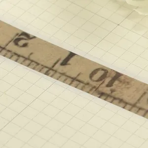 Nastro Washi con motivo righello vintage per diario, nastro adesivo decorativo in carta per hobby.