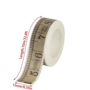 Nastro Washi con motivo metro a nastro per journaling, scrapbooking e decorazione.