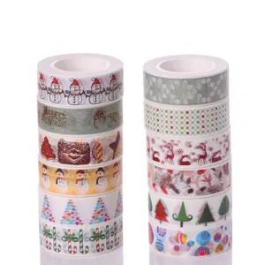 Christmas washi tape set decorative masking tape for DIY scrapbooking journal crafts