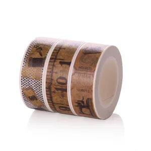 Nastro adesivo Washi righello vintage per diario, masking tape decorativo, adesivo per planner.