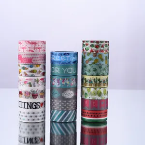 Decorative washi tape sets with cute patterns for journal DIY and planner crafting.