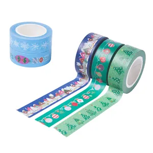 Christmas washi tape decorative masking tape set for journal scrapbooking crafts DIY 5m