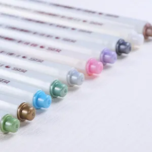 STA 6551BR metallic brush pens set with colorful caps for DIY painting and graffiti art.