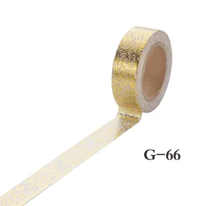 Gold foil washi tape for journaling and scrapbooking, decorative sticky paper tape for craft.
