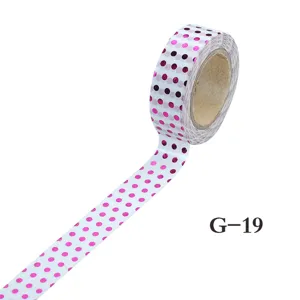 Decorative pink polka dot washi tape for journaling, crafts, and DIY planner decoration.