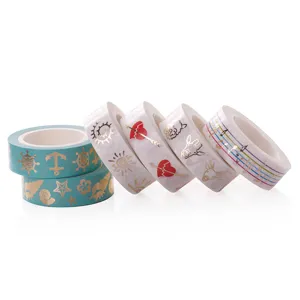 Decorative gold foil washi tape set cute masking tape for journaling scrapbooking crafts