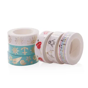 Decorative foil washi tape set for journaling, scrapbooking, and DIY craft projects.