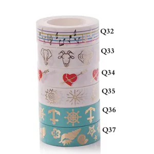 Gold foil washi tape set decorative masking tape cute stationery scrapbooking sticker rolls