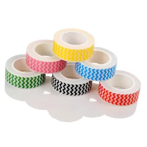 Set di nastro Washi con motivo chevron colorato per diario, pianificatore e decorazione artigianale fai-da-te.