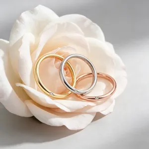 Ensemble de bagues minimalistes en acier inoxydable avec de fins zircons latéraux chic.