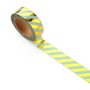 Gold foil washi tape decorative masking tape roll for journaling and craft DIY use.
