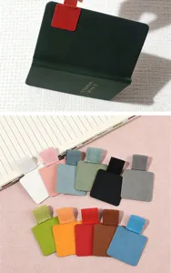 Porte-stylo adhésif en cuir avec bande élastique pour cahiers carnets et agendas quotidiens.