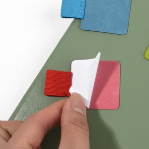 Passant porte-stylo en cuir autocollant avec bande elastique pour carnet journal agenda papeterie.