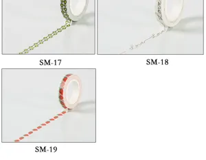 Decorative washi tape featuring cute patterns like honeycomb, love and strawberries.