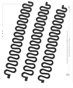 Gedetailleerd overzicht van drie zwarte zigzagvlechttools voor eenvoudige haarstyling