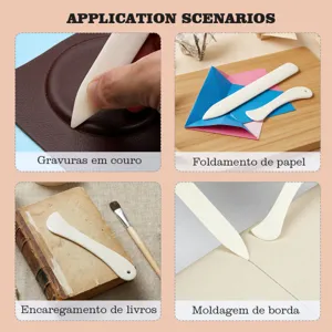 Set di stecche piegacarta in plastica per origami, lavorazione della pelle e legatoria.