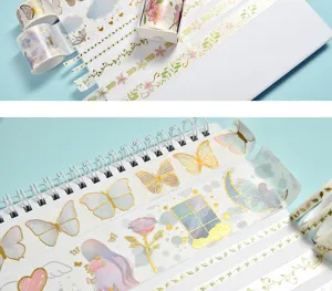 Creative gold foil washi tape set decorative masking stickers for journal crafting stationery