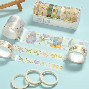 Creative bronzing washi tape set decorative colorful sticker tapes for journaling crafts