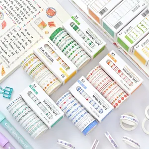 Washi tape set 8mm colorful masking tape boxed diy journal planner decorative stickers