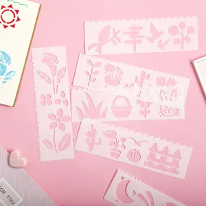 Kunststoff hohle spitze zeichnung lineale set schüler DIY handgemachte malerei vorlage
