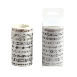 Set de ruban adhésif washi décoratif 8mm, ruban artisanal DIY minimaliste pour carnet.