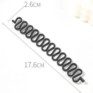 Zwarte visgraat haarvlechttool voor eenvoudige DIY-styling, totale lengte 17,6 cm