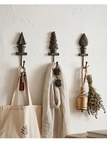 Crochets muraux rustiques en fonte au design de bonsaï pour la décoration