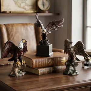 Amerikanischer Landhaus-Rustikaler Harz-Adler-Statue Spannweite Weißkopfseeadler-Skulptur Retro-Tier-Ornament Haus Wohnzimmer Büro Dekoration