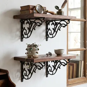 European Style Vintage Cast Iron Shelf Bracket Wall Mounted Decorative Triangle Support Holder For Home Decor Shelves
