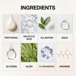 Detailed ingredient infographic showcasing active components of daily skincare patch item.