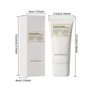 Crème solaire hydratante au céramide de riz FPS 50, formule légère pour le soin quotidien.