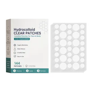 Hydrocolloid acne healing patches for face and body 144 count clear blemish spot treatment