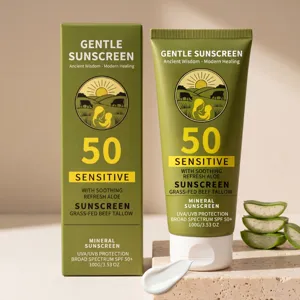 Crème Solaire Protectrice Douce Au Suif SPF Crème Bloque-Soleil Minérale Avec Aloe Vera Pour Soin Visage Et Corps En Plein Air