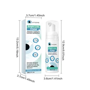 Detailed dimension display of JAYSUING gentle foam cleanser bottle and box 60ml