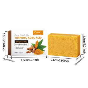 Zyvarn Turmeric Kojic Acid Brightening Cleansing Bar Soap for Face and Body Daily Use 100g