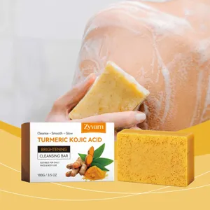 Turmeric Kojic Acid Brightening Cleansing Soap Natural Deep Cleansing Face And Body Soap Bar For Daily Bath Skincare