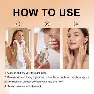 Set siero fiala viso idratante con strumento di applicazione per una pelle liscia.