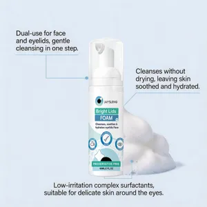 Jaysuing gentle facial foam cleanser for face and eyelids, hydrating and soothing skin care.