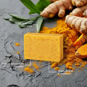 Turmeric brightening soap bar for face and body gentle daily cleansing skincare bar