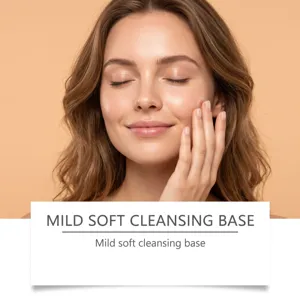 Gros plan détaillé d'un produit de nettoyage visage doux pour une peau lisse.