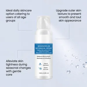 Magnesium botanical spray detail view, 100ml hydrating facial mist for soothing skin care.