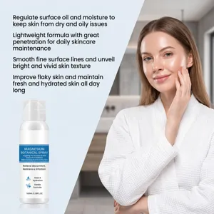 Magnesium botanical facial spray for deep hydration and daily soothing skincare routine.