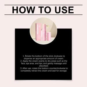 Rosa Multi-Balm-Stift für Gesicht, Lippen und Augen, intensive Feuchtigkeitsflege trocken