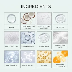 Detalles de ingredientes de la crema mascarilla facial iluminadora VIARELINE con doce activos.