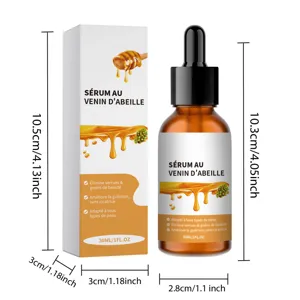 Siero per la pelle al veleno d'ape in flacone contagocce da 30ml con scatola di imballaggio.