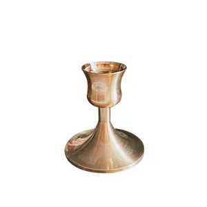 Vintage brass aluminum candle holder stand for elegant Nordic style romantic table decor