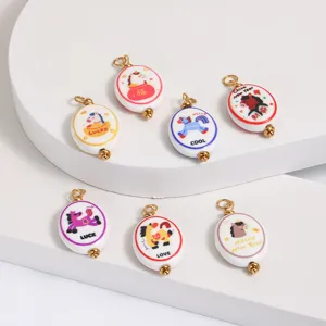 Niedlicher Keramik Cartoon Pferd Glückstasche DIY Anhänger Charm Mehrfarbige Glasur Charms Für Armband Halskette Schmuckherstellung
