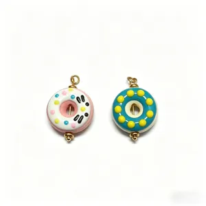Süße Emaillierte Donut Anhänger für DIY Handgemachte Schmuck Halsketten Zubehör.
